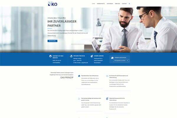 Webseite Virtuelles Büro